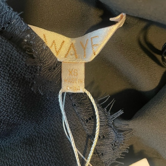 New Wayf Black Off the Shoulder Lace Trimmed Baby Doll Dress Size XS - Picture 5 of 7